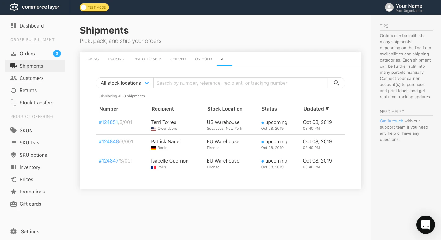 screenshot of Commerce Layer